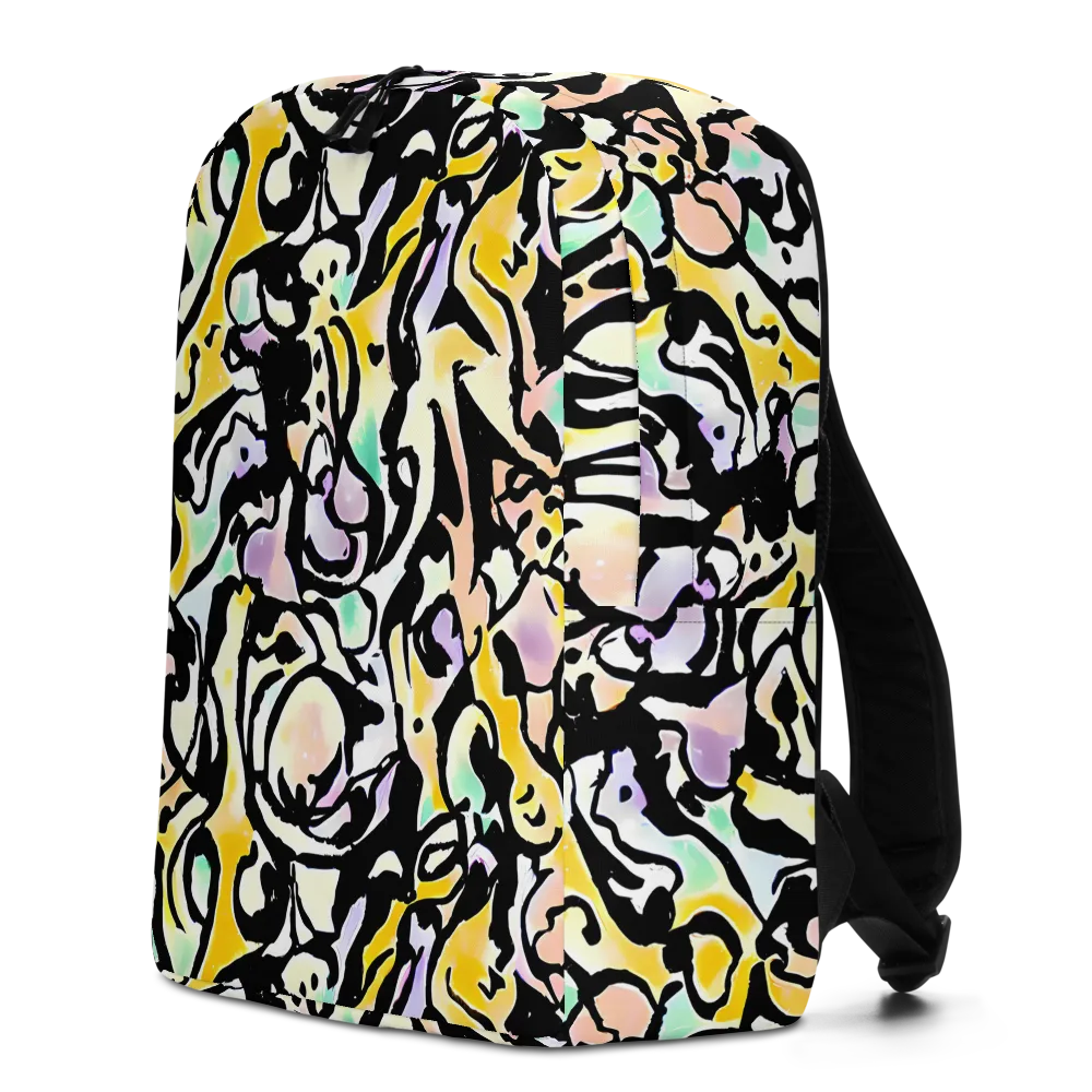 Pastel Ink Riot on Minimalist Backpack — Left