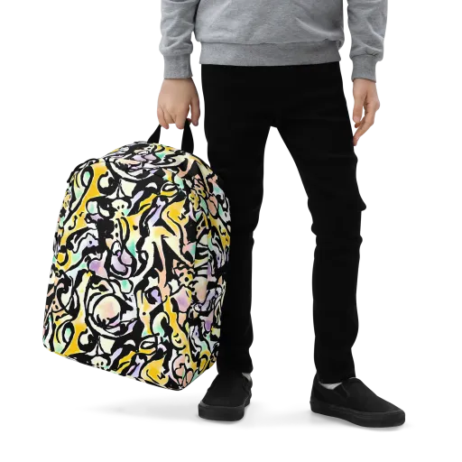Pastel Ink Riot on a Minimalist Backpack