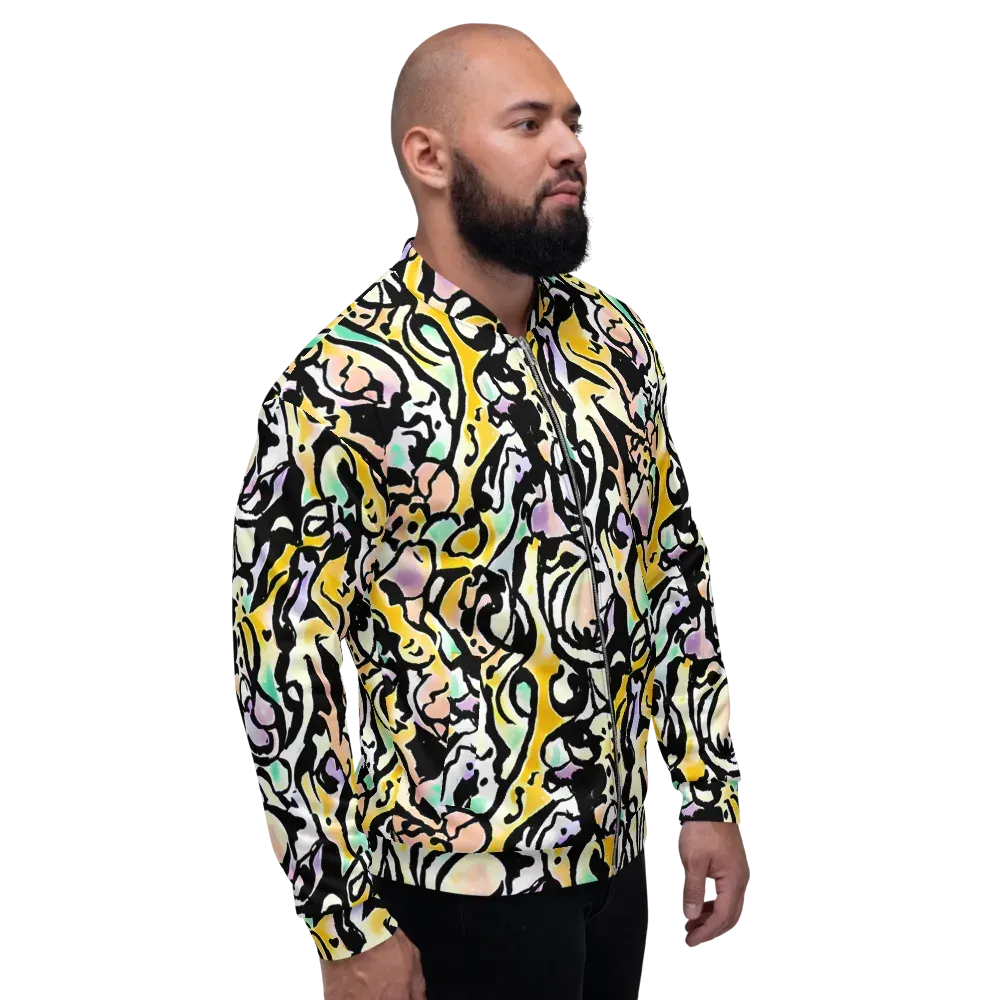 Pastel Ink Riot on Bomber Jacket — Right