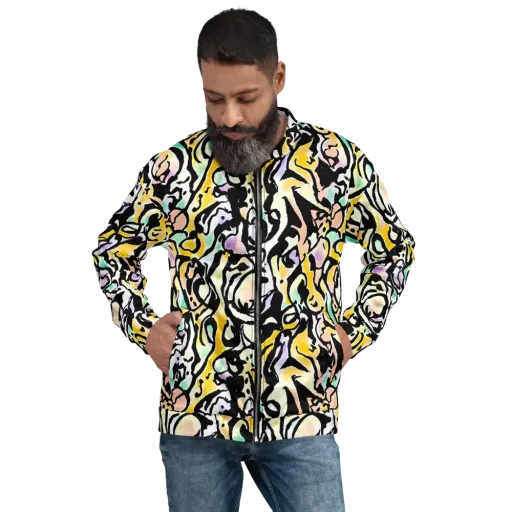 Pastel Ink Riot on a Bomber Jacket