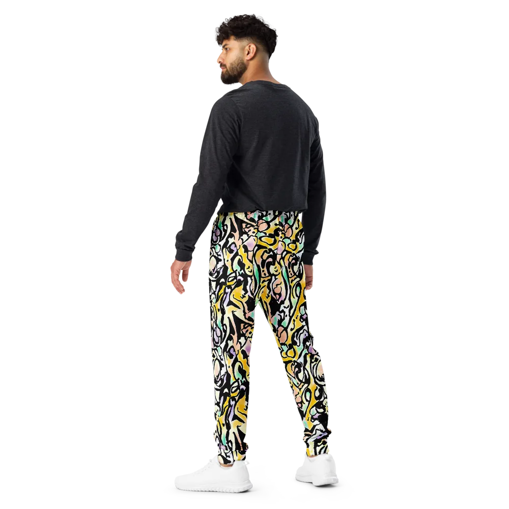 Pastel Ink Riot on Men's Joggers — Back