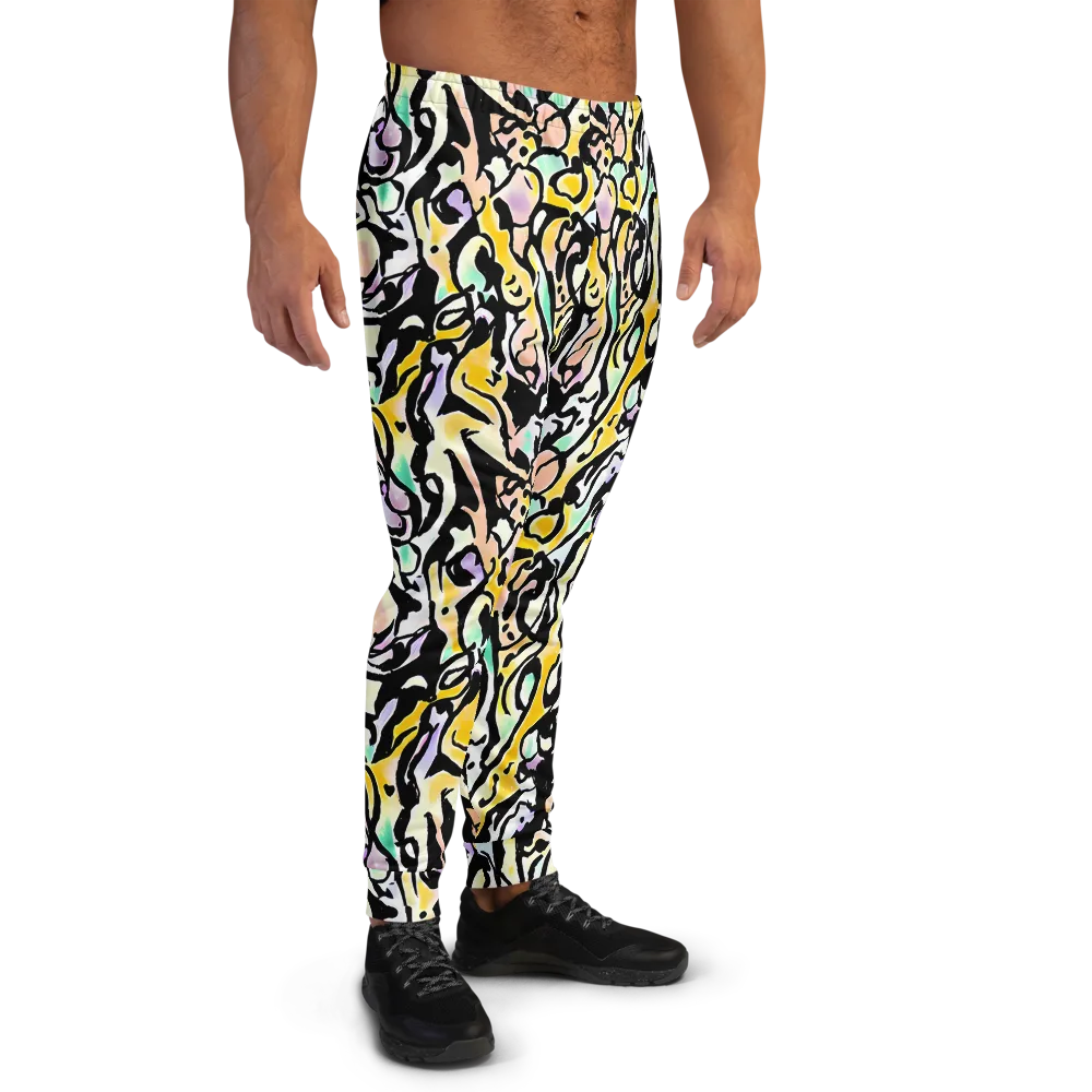 Pastel Ink Riot on Men's Joggers — Right