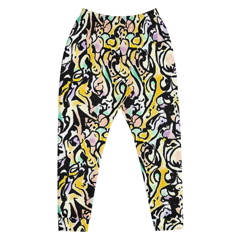 Pastel Ink Riot on Men's Joggers — Front