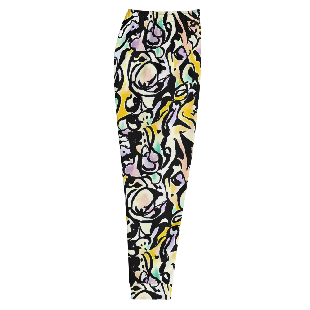 Pastel Ink Riot on Men's Joggers — Right