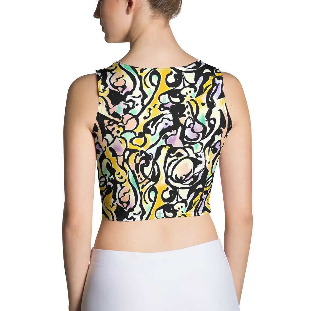 Pastel Ink Riot on Crop Top — Back