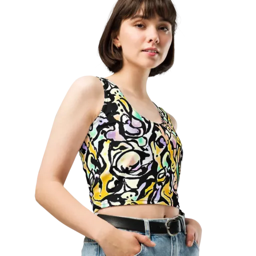Pastel Ink Riot on a Crop Top