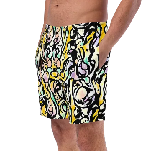 Pastel Ink Riot on a Swim Trunks
