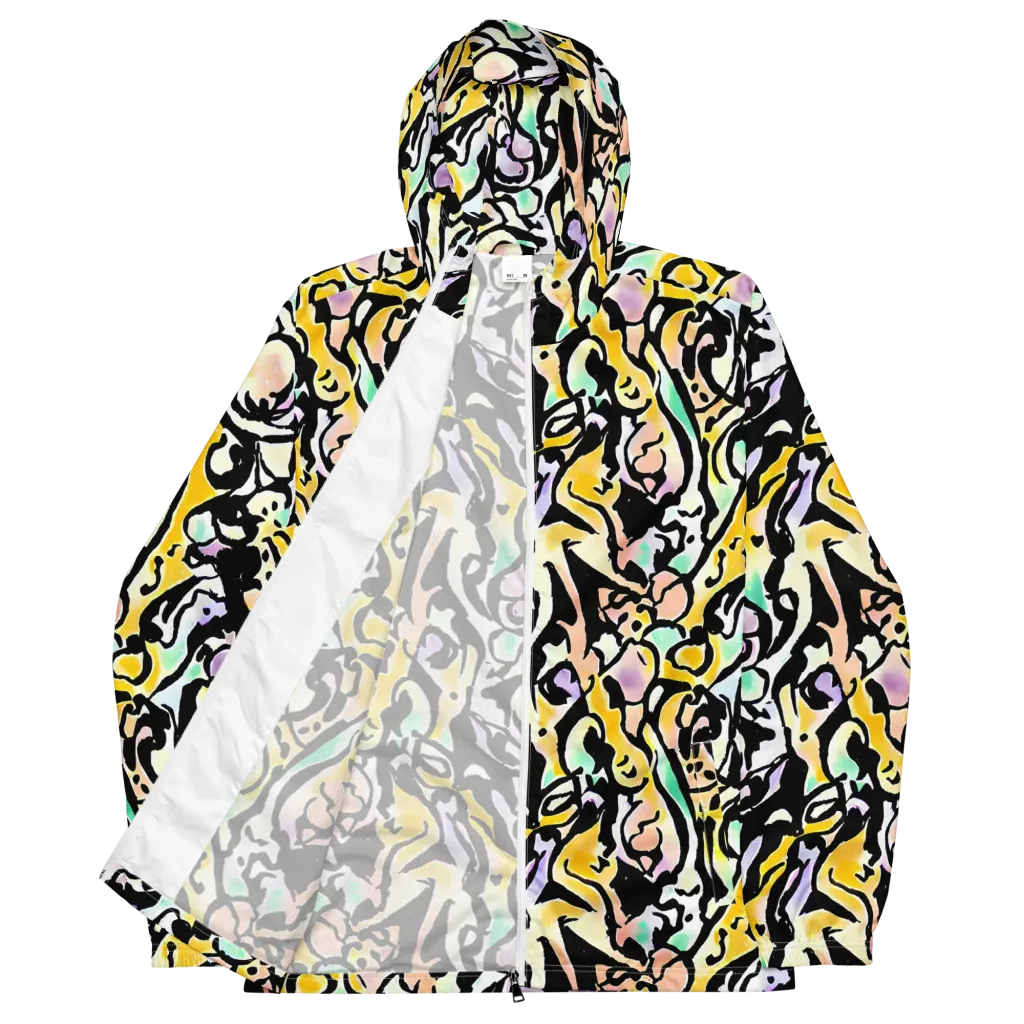 Pastel Ink Riot on Men's Windbreaker — Front