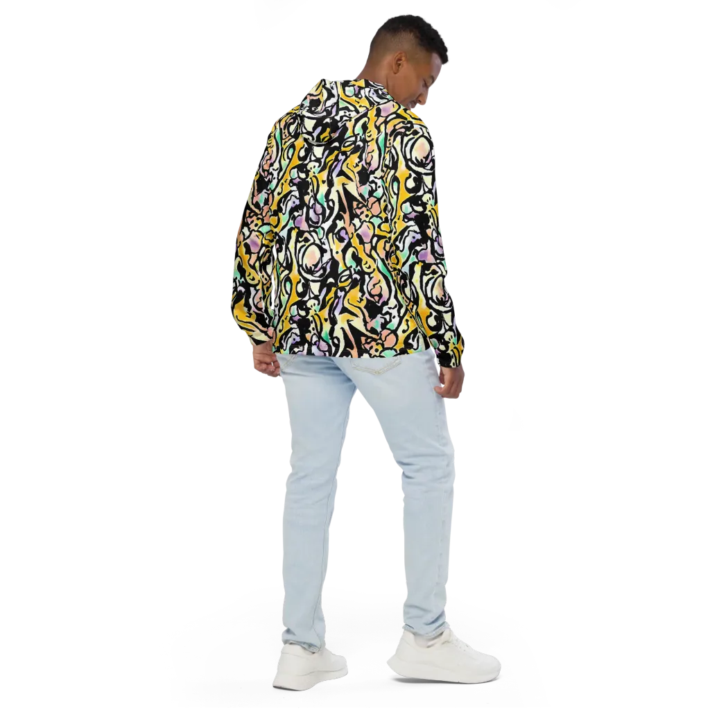 Pastel Ink Riot on Men's Windbreaker — Back