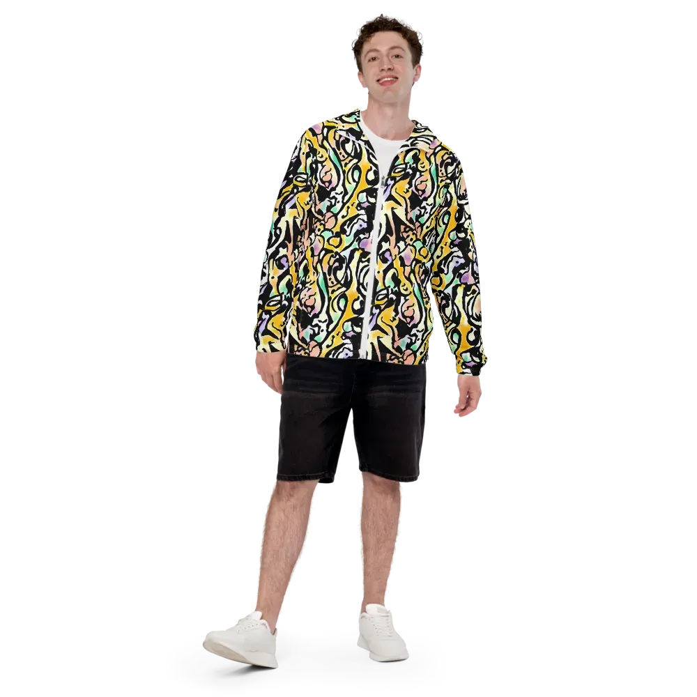 Pastel Ink Riot on Men's Windbreaker — Front
