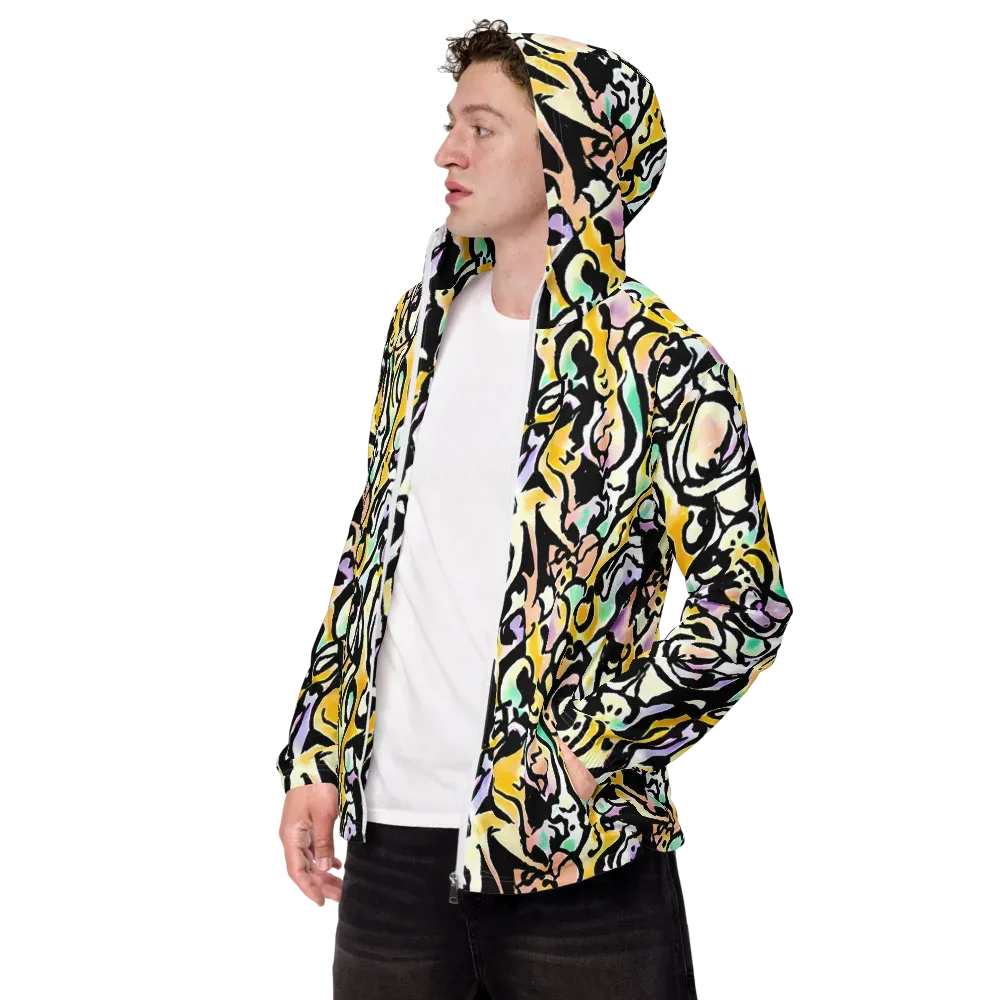 Pastel Ink Riot on Men's Windbreaker — Left Front