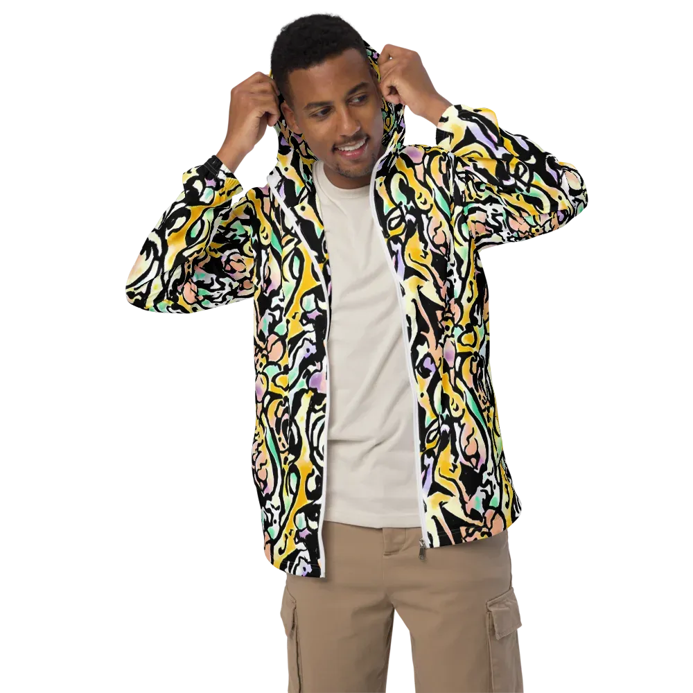 Pastel Ink Riot on Men's Windbreaker — Front