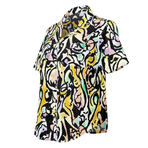 Pastel Ink Riot on a Women's Short Sleeve Pajama Top