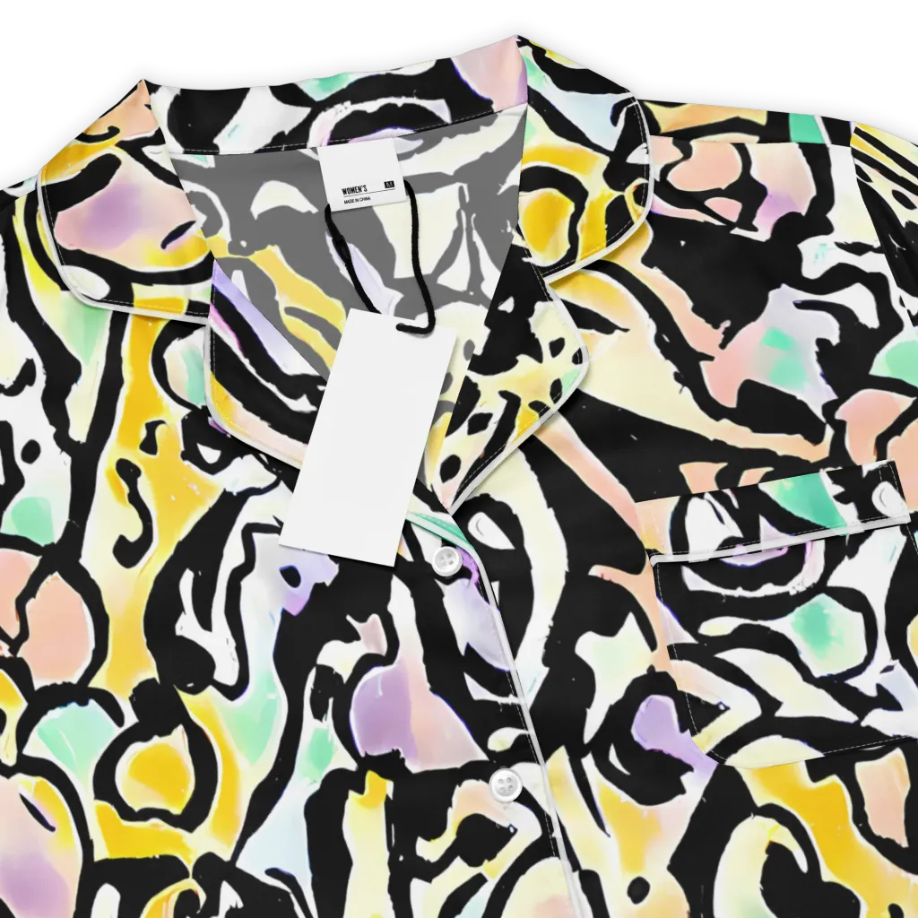 Pastel Ink Riot on Women's Short Sleeve Pajama Top — Product details