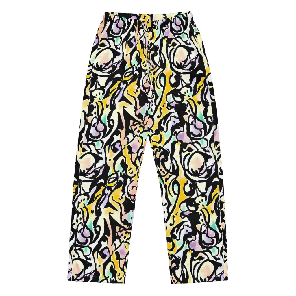 Pastel Ink Riot on Women's Pajama Pants — Front
