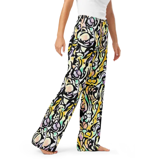 Pastel Ink Riot on a Women's Pajama Pants