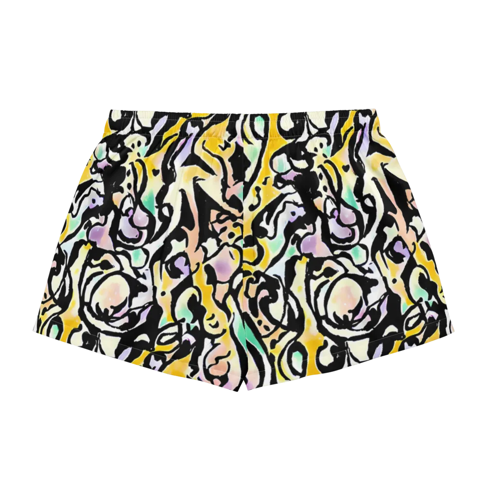 Pastel Ink Riot on Women's Pajama Shorts — Back