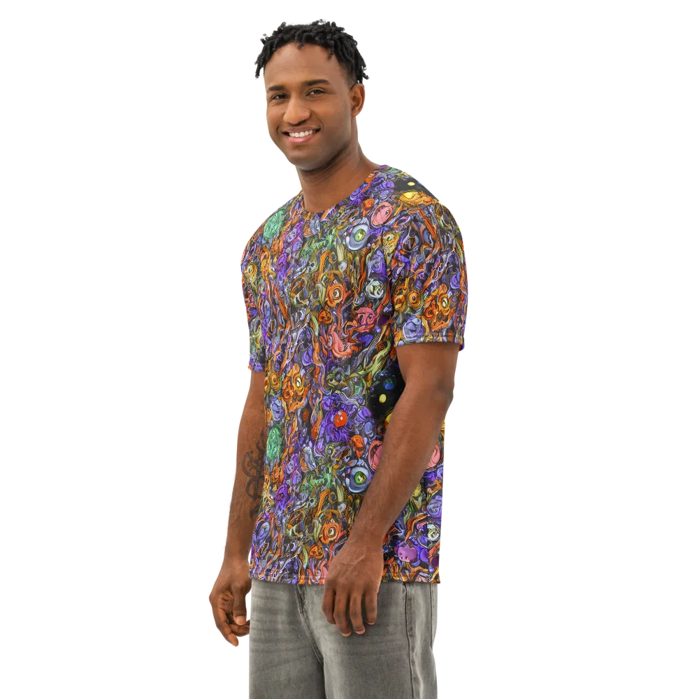 Chromatic Beasts on Men's Cotton Crew Neck T-Shirt — Left Front