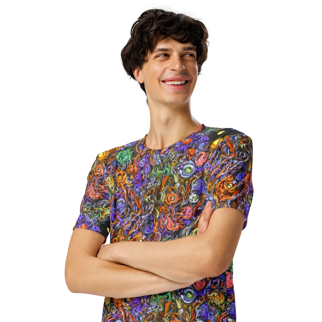 Chromatic Beasts on Men's Crew Neck T-Shirt — Left Front