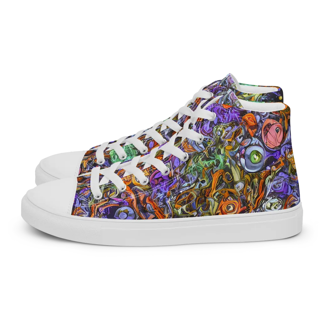 Chromatic Beasts on Men's High Top Canvas Shoes — Left