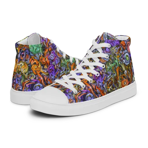 Chromatic Beasts on a Men's High Top Canvas Shoes
