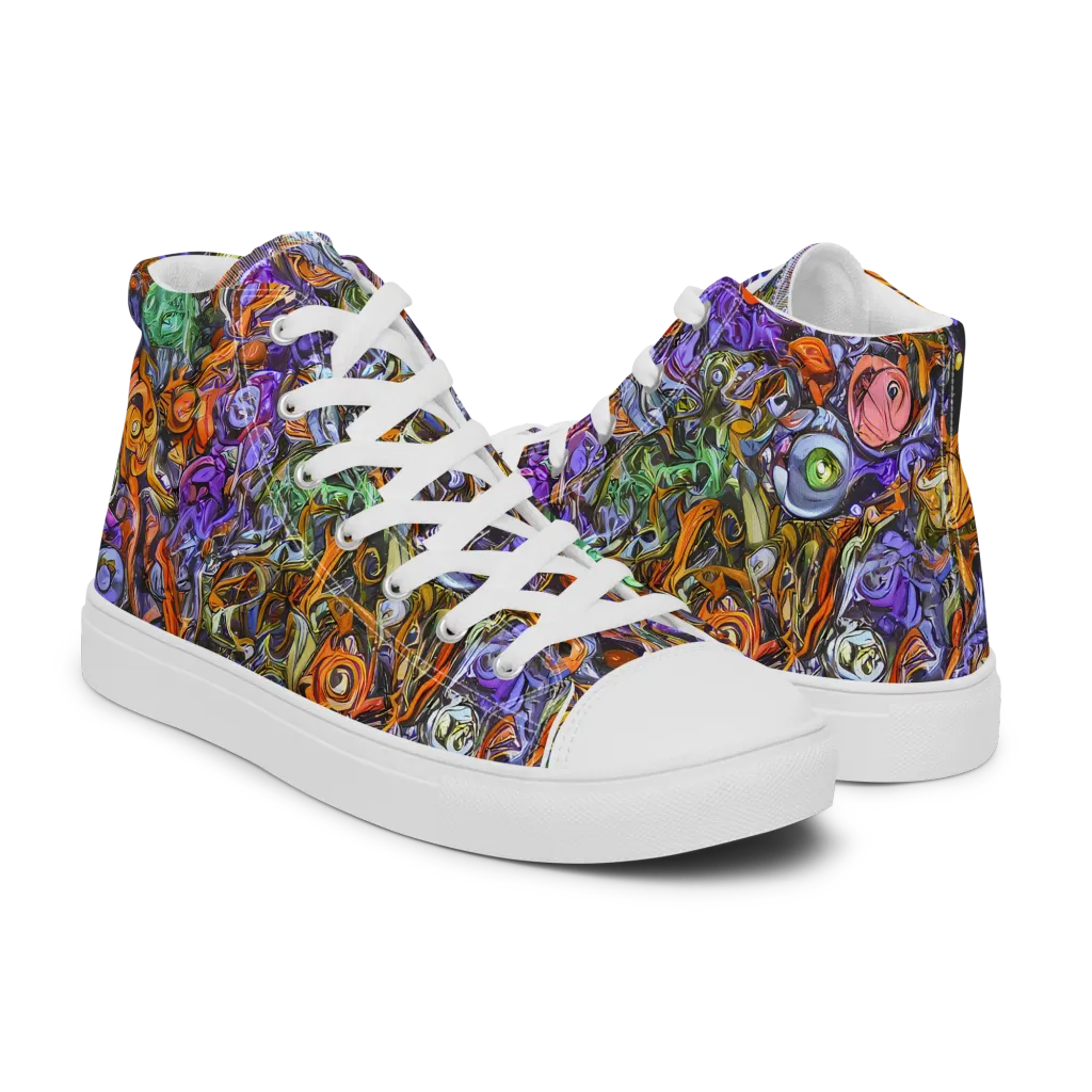 Chromatic Beasts on Men's High Top Canvas Shoes — Right