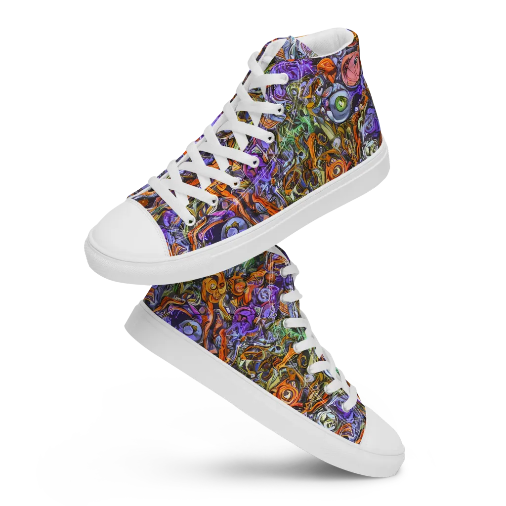Chromatic Beasts on Men's High Top Canvas Shoes — Front