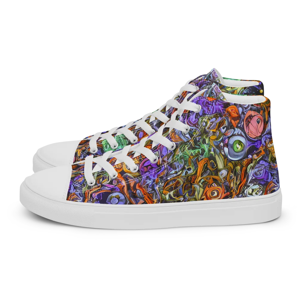 Chromatic Beasts on Women's High Top Canvas Shoes — Left