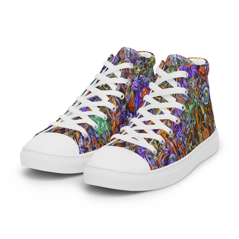 Chromatic Beasts on Women's High Top Canvas Shoes — Left Front