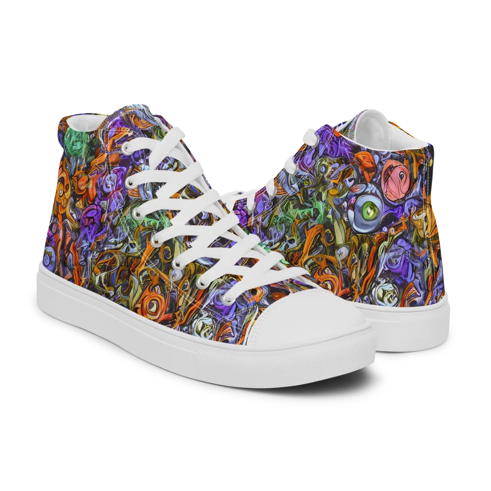 Chromatic Beasts on Women's High Top Canvas Shoes — Right