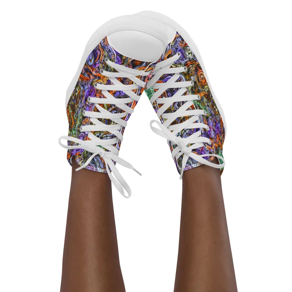 Chromatic Beasts on Women's High Top Canvas Shoes — Front