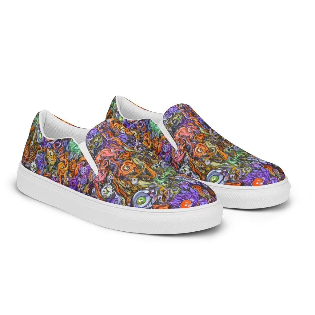Chromatic Beasts on Men's Slip-On Canvas Shoes — Right Front