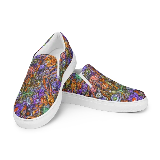 Chromatic Beasts on a Men's Slip-On Canvas Shoes