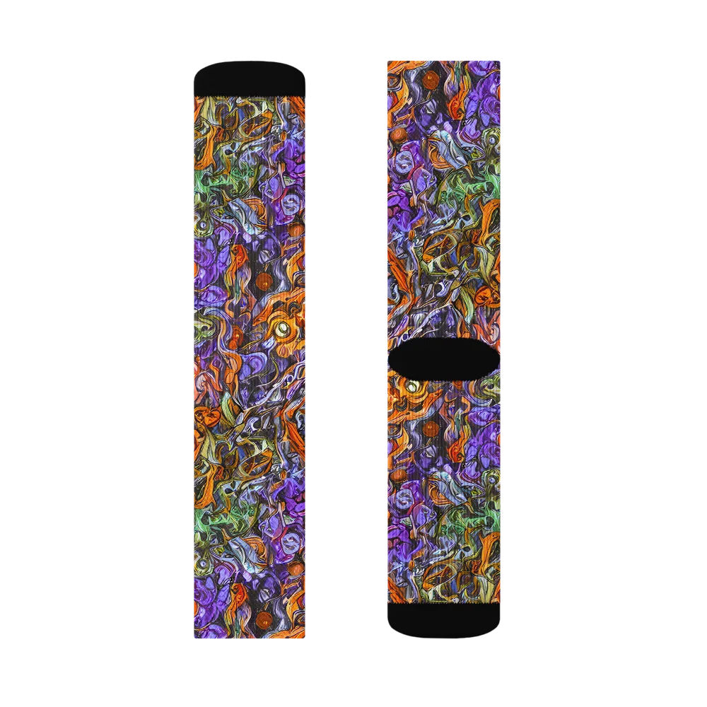 Chromatic Beasts on Socks — Left Sock
