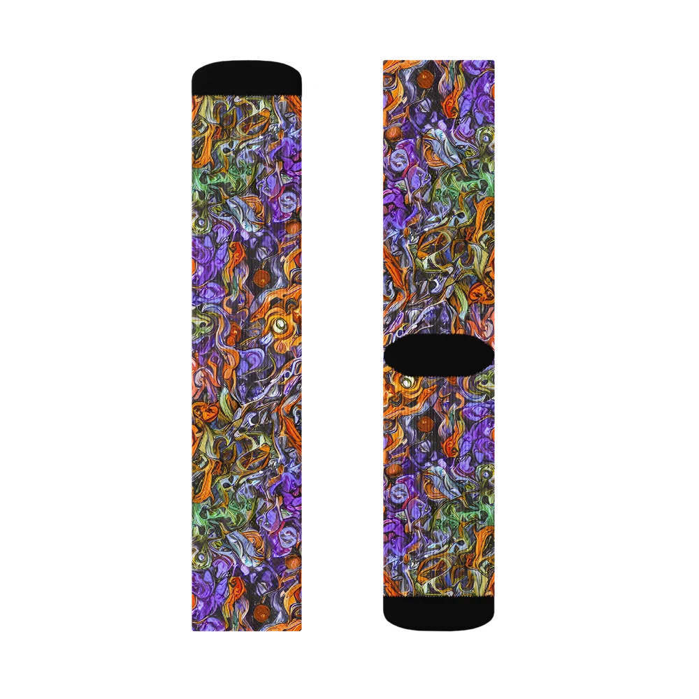 Chromatic Beasts on Socks — Right Sock
