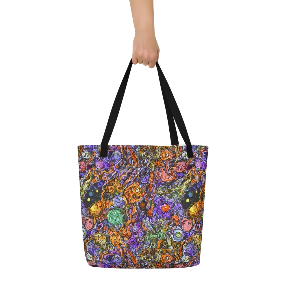 Chromatic Beasts on Large Tote Bag W/ Pocket — Front