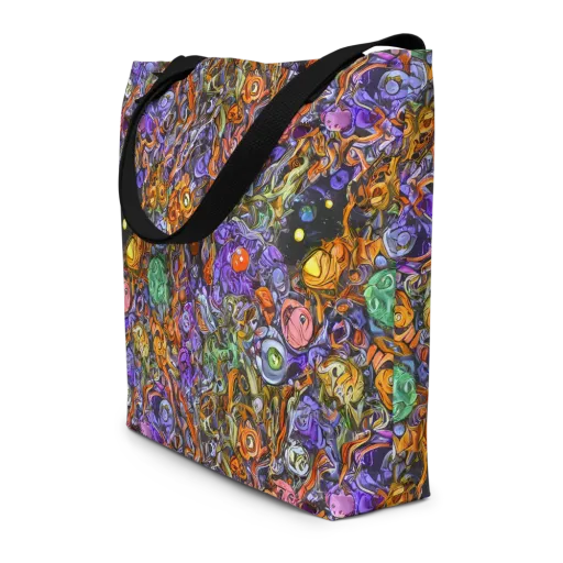 Chromatic Beasts on a Large Tote Bag W/ Pocket