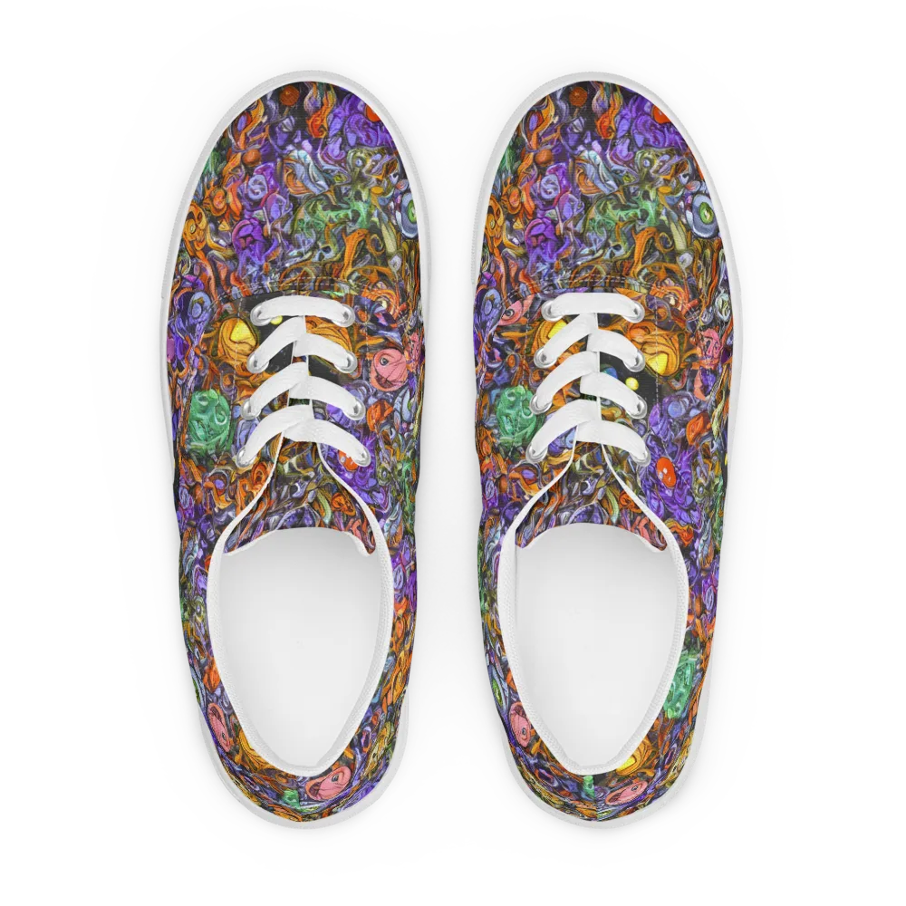 Chromatic Beasts on Men's Lace-Up Canvas Shoes — Front