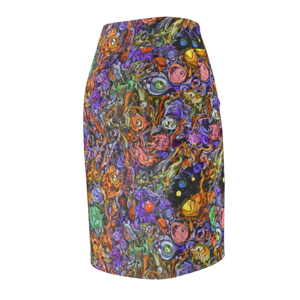Chromatic Beasts on Pencil Skirt — Back Side