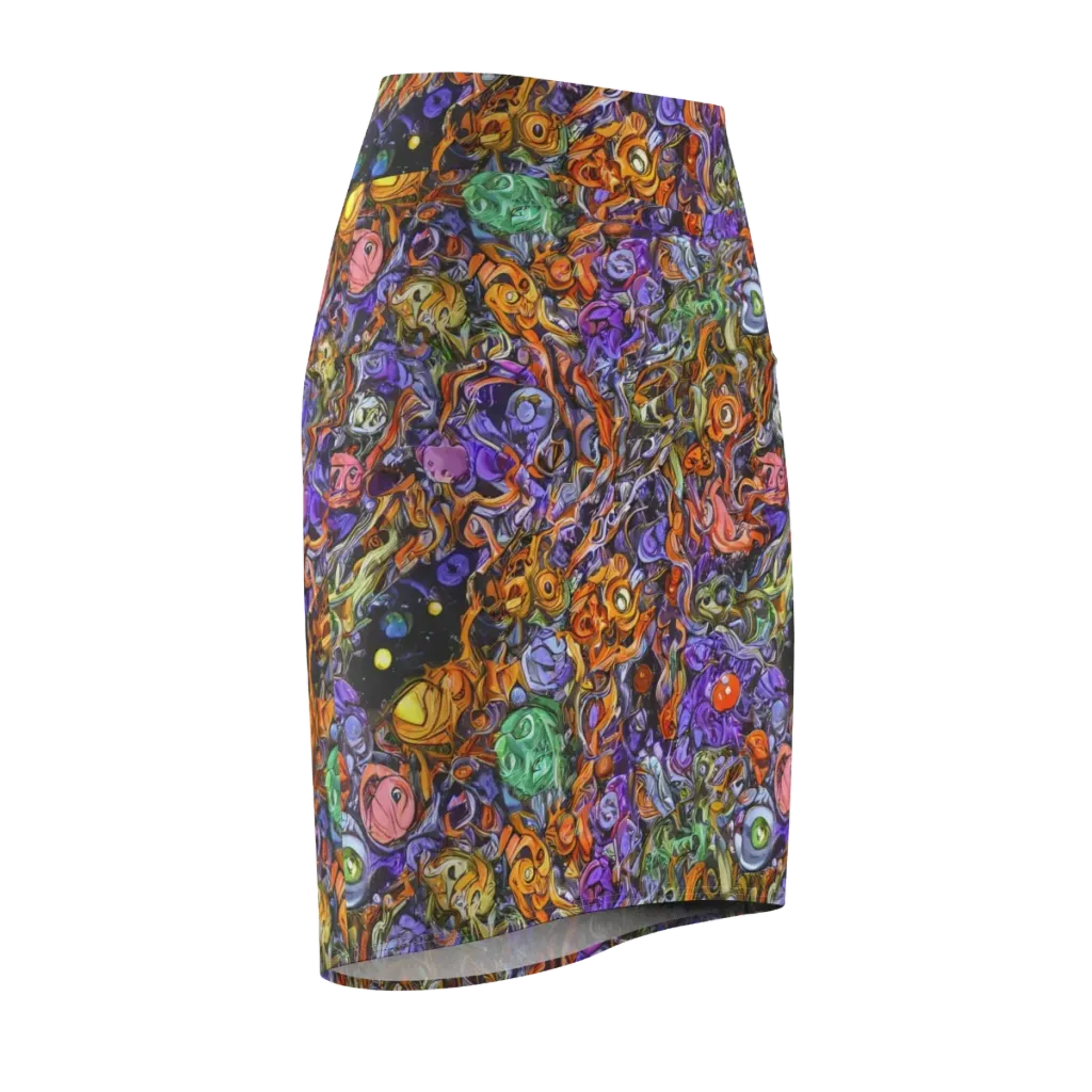 Chromatic Beasts on Pencil Skirt — Front Side