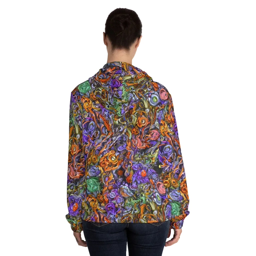Chromatic Beasts on Women's Full-Zip Hoodie — Back On Person