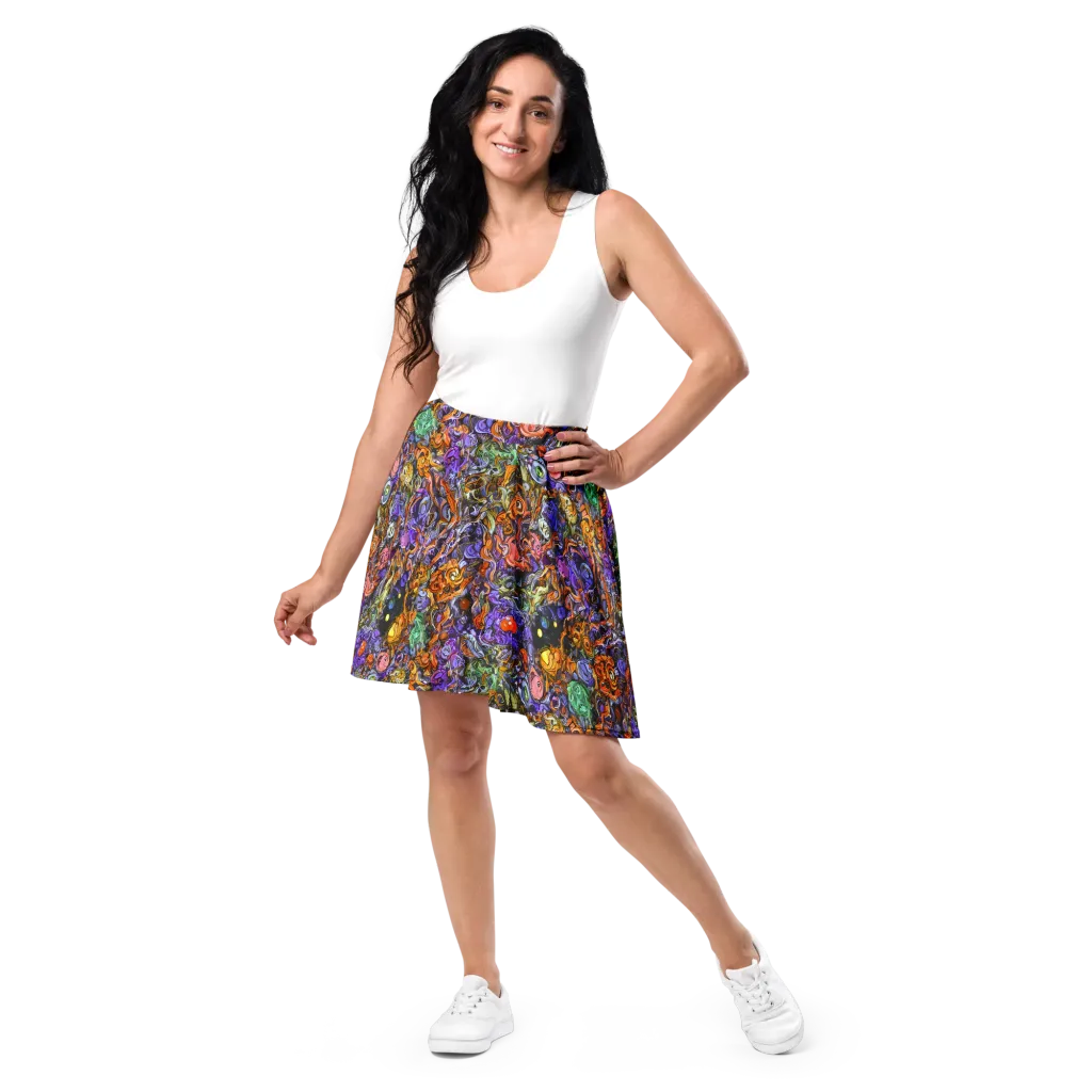 Chromatic Beasts on Skater Skirt — Front