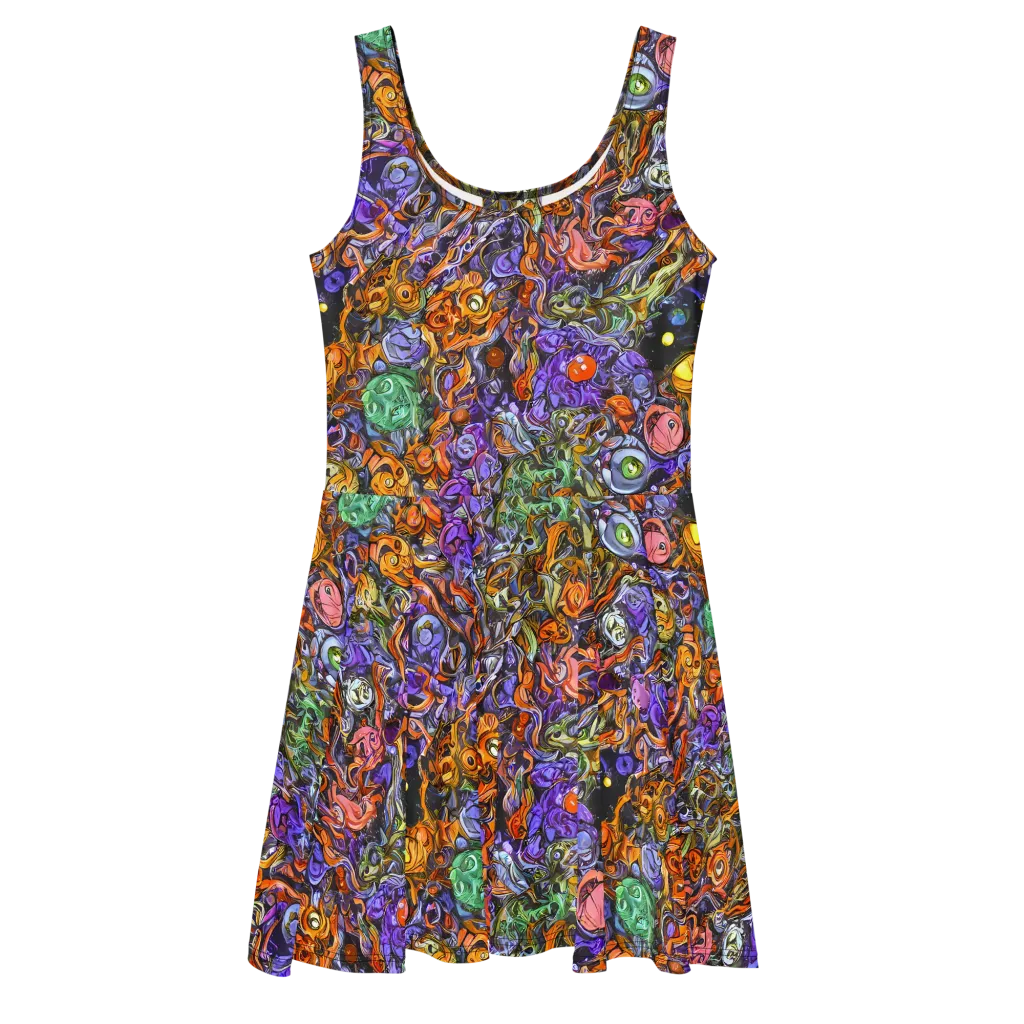 Chromatic Beasts on Skater Dress — Front