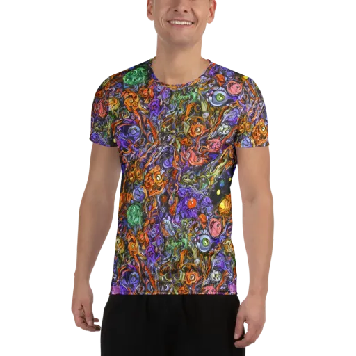 Chromatic Beasts on a Men's Athletic T-Shirt