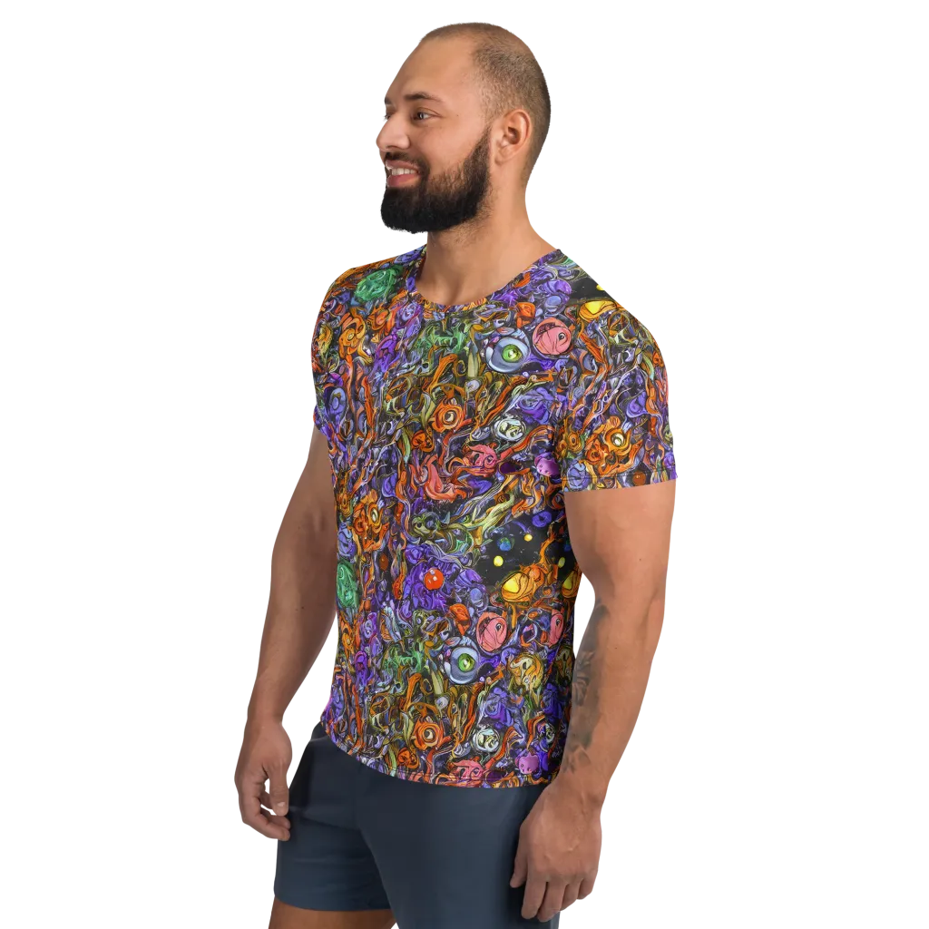 Chromatic Beasts on Men's Athletic T-Shirt — Left