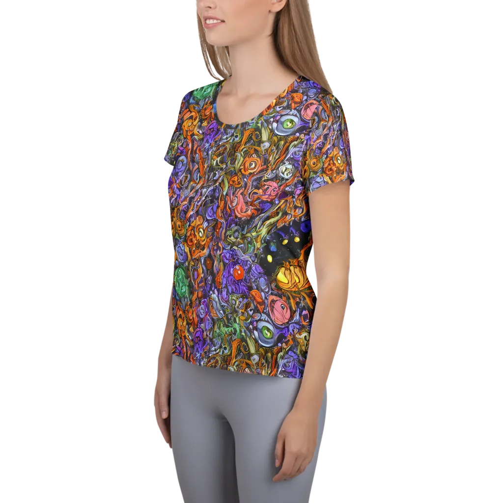 Chromatic Beasts on Women's Athletic T-Shirt — Left