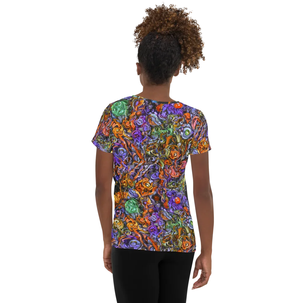 Chromatic Beasts on Women's Athletic T-Shirt — Back