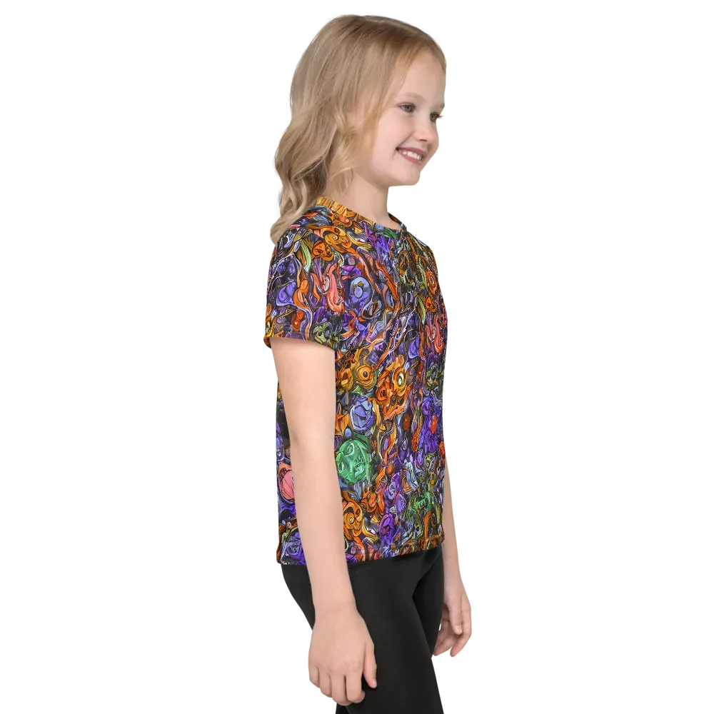 Chromatic Beasts on Kids Crew Neck T-Shirt — Right