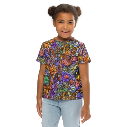 Chromatic Beasts on a Kids Crew Neck T-Shirt