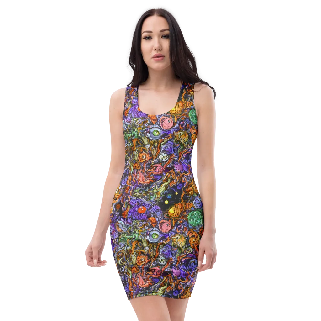 Chromatic Beasts on Bodycon Dress — Front